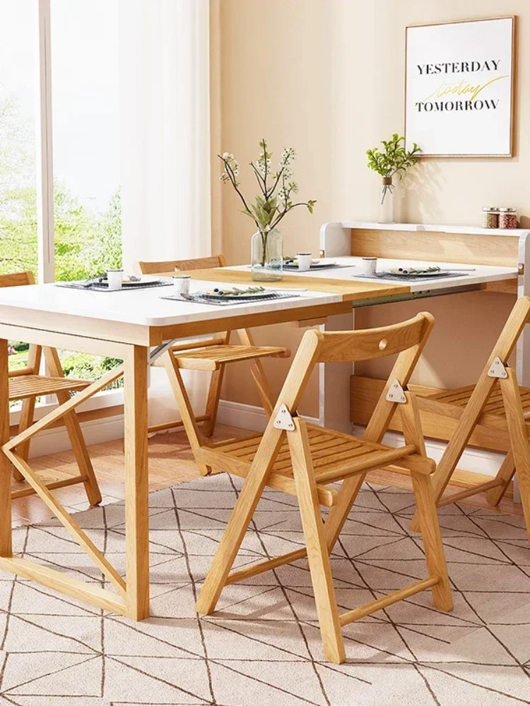 Guyi Small Apartment Collapsible Dining-Table Chair Simple Modern Multi-Functional Retractable Household Square Dining Table