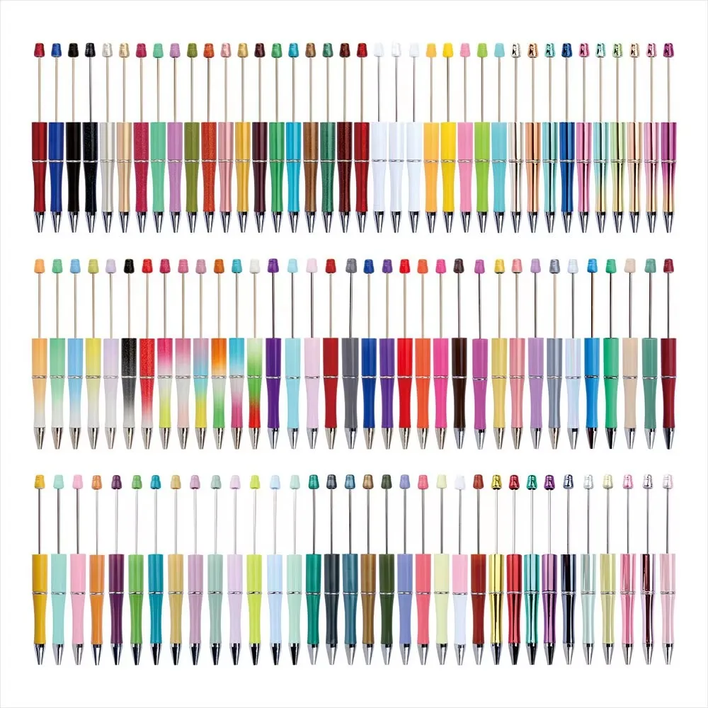 100 قطعة من البلاستيك الإبداعي مطرز قلم حبر جاف قابل للطباعة مطرز القلم لتقوم بها بنفسك هدية أقلام للطلاب المعلم اللوازم المكتبية بالجملة