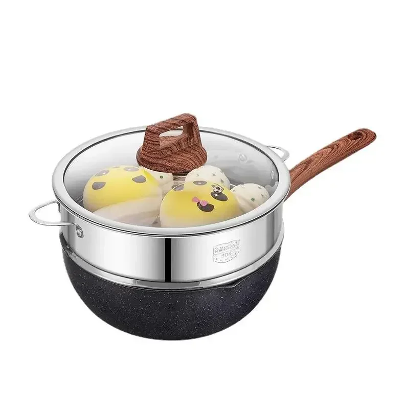 Medical Stone Nonstick Chinese Wok Pan Lightweight Flat-bottomed General Cast Iron Maifan Stone Coating Wok