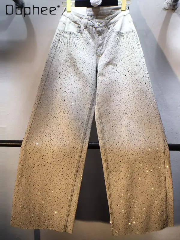 

Новые женские джинсы с высокой талией и вышивкой «Звездное небо» из страз, стрейч, облегающие, весна 2026