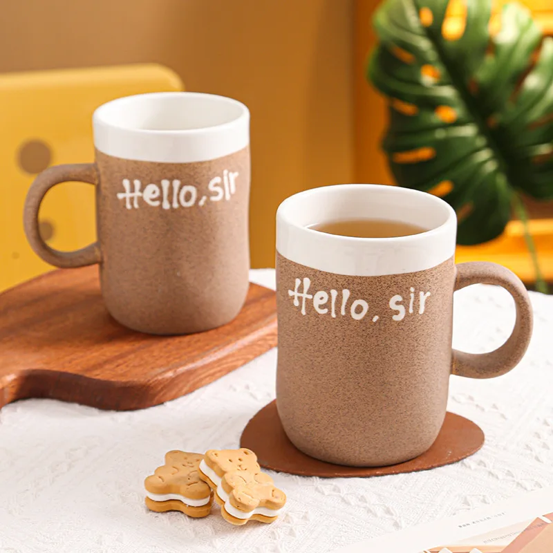 

Retro Simple Coarse Pottery High-value Ceramic Cup Household Water Cups Design Sense Mug Creative Souvenir