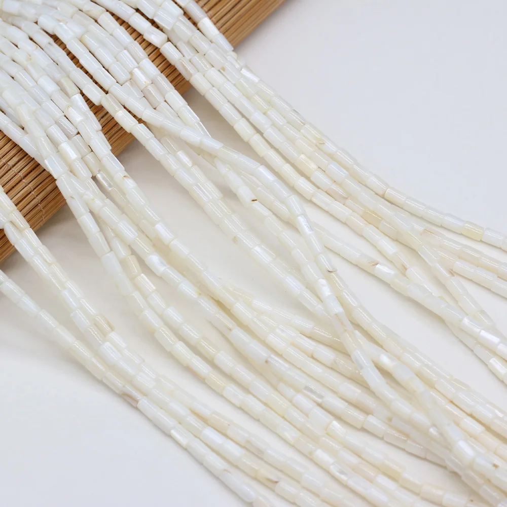Natural Shell Beads Cylindrical Shape Punch Loose Beads Spacer Isolation Beads DIY Jewelry Making Bracelet Necklace Accessories