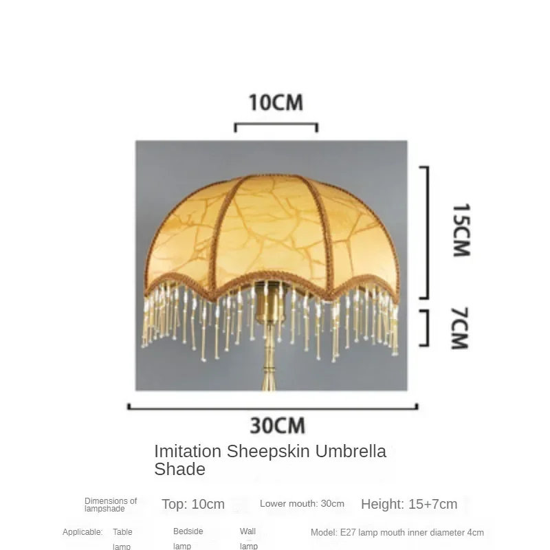 Imagem -06 - Pvc Pele de Ovelha Tecido Lâmpada de Assoalho Sombra Abajures de Mesa Estilo Retro Europeu Decoração de Cabeceira do Quarto