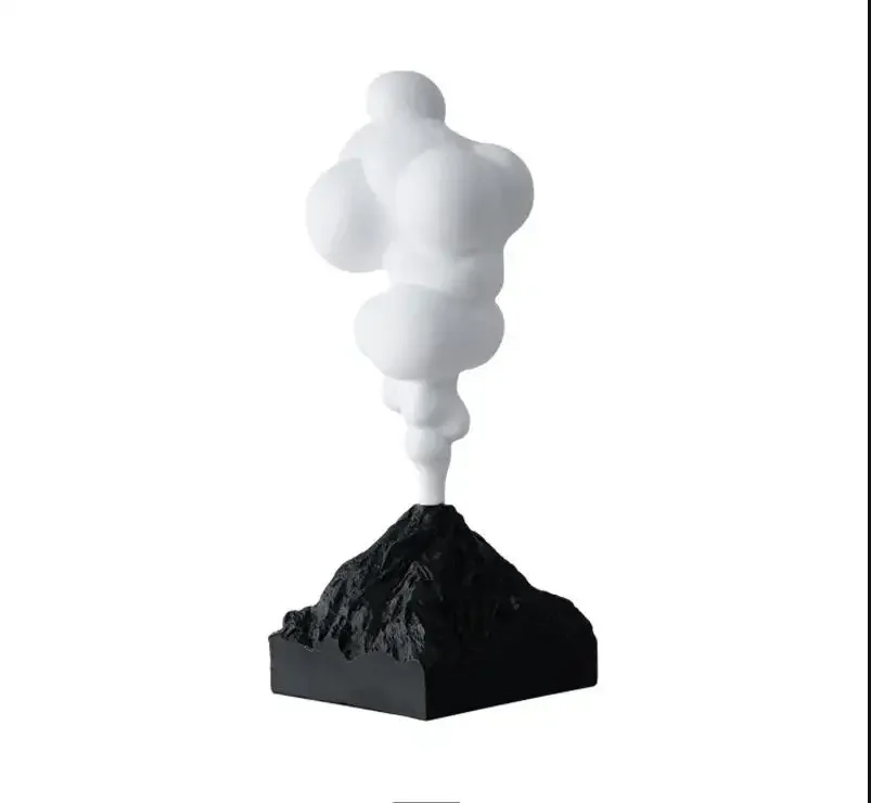 Volcano Eruption Shape Ornaments Resin Flocking Decoration Crafts Figurines Statue Sculpture Home Accessories Gift