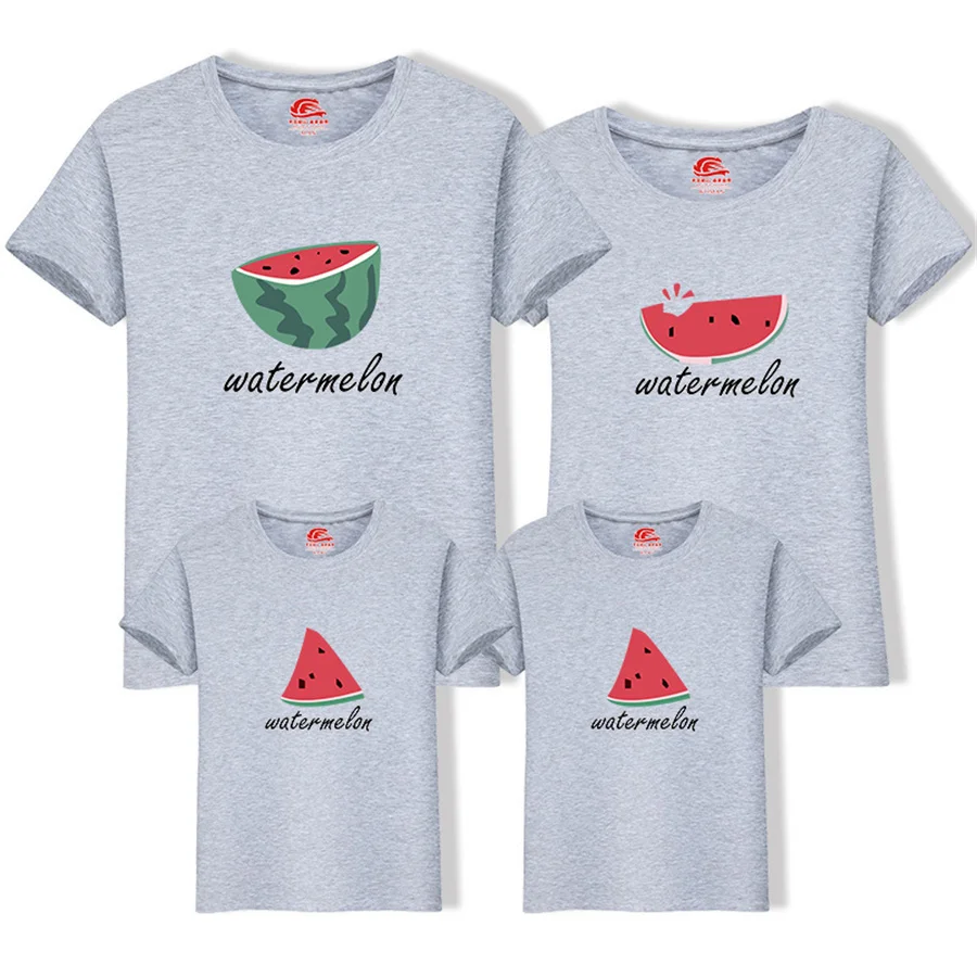 Mommy Daddy Brother Sister Baby Family Matching T-shirts Watermelon pattern Family Clothes Summer Cotton Family Look Outfits