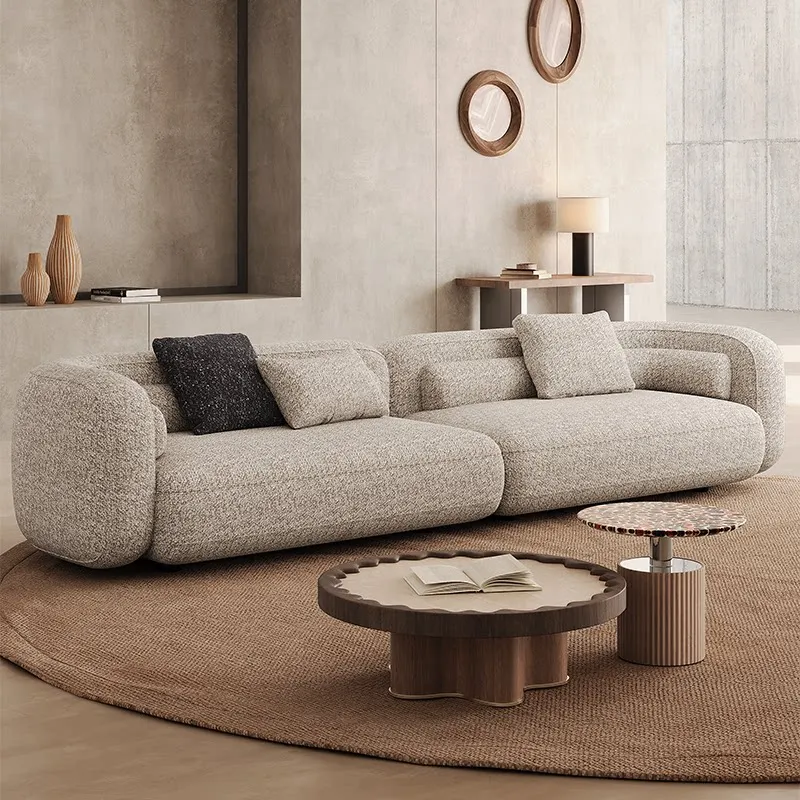 PYH modern light luxury medieval style living room straight row cotton and linen full dismantling and washing double