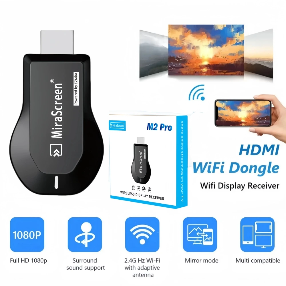 HDMI-Compatible Audio Video Transmitter Screen Mirroring Wireless 1080P Wifi display Dongle Adapter for Phone PC TV Projector