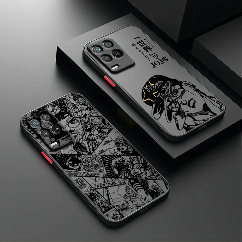 JOJO Anime Kujo Jotaro For OPPO Find X5 X3 Neo F21S F21 K10 Pro Lite TPU Shockproof Frosted Translucent Phone Case