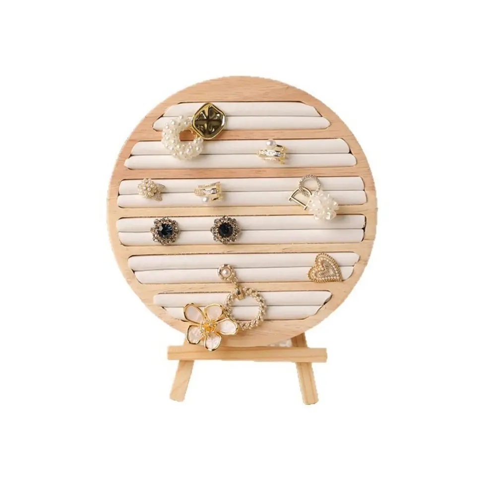 

Round Shape Jewelry Display Rack Storage Tray Velvet Lining Ring Earring Holder Display Plate Necklace Bracelet