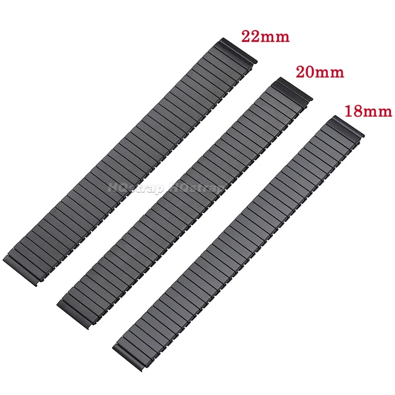 Elastic Stretch Strap 14mm 16mm 18mm 20mm 22mm Stainless Steel Watch Band Metal Bracelet Expansion Wristband Replacement Belt