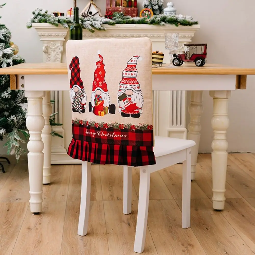 

Cartoon Christmas Chair Cover Soft Stretch Xmas Dinner Chair Seat Cover Removable Christmas Table Decor New Year Supplies