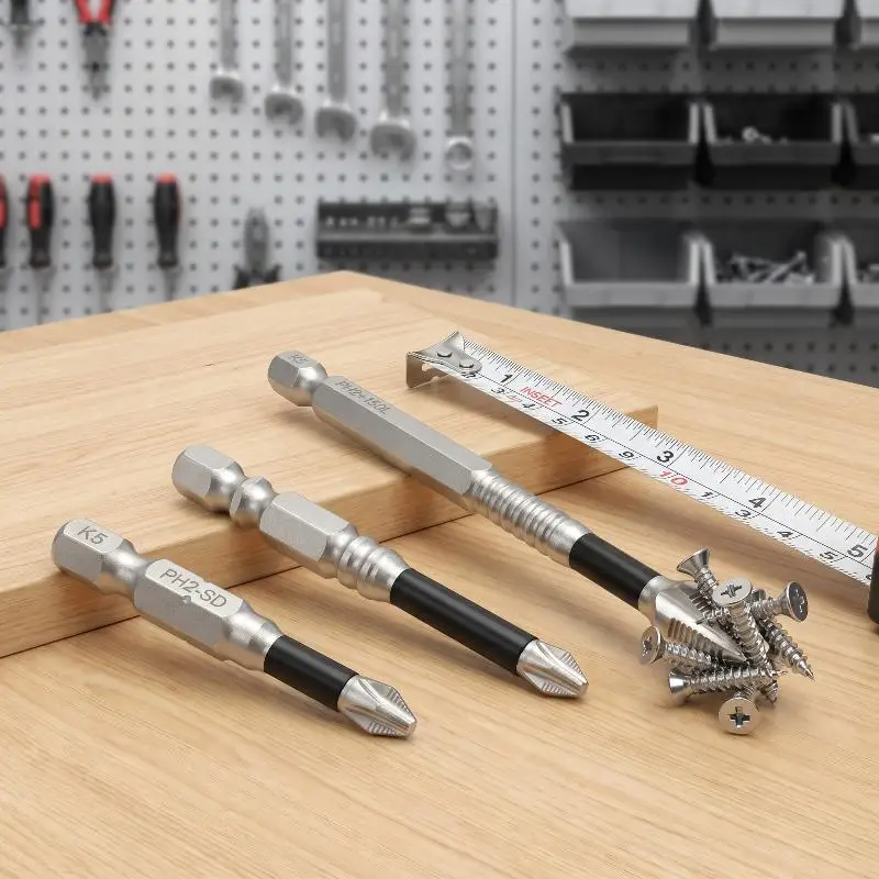 PH2 Magnetic Screwdriver Bits 14 Inch Hex Shank Anti Slip for Quick Change Cordless Drill Professional Use