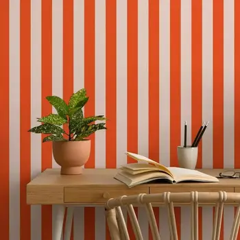 Rosa und rote Streifen-Tapete, geometrisches abnehmbares Tapetenpapier für die Wohnzimmerdekoration, traditionelle Vliestapetenrolle