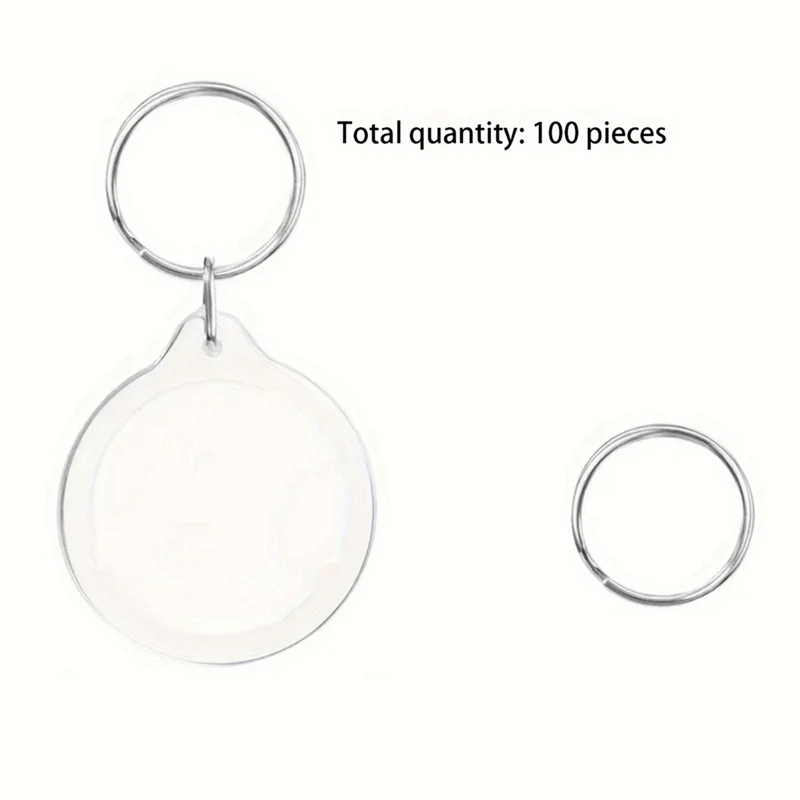 ABMH-قلادة إطار الصورة Keyrings جولة فارغة صور إدراج المفاتيح DIY بها بنفسك الحرفية إطار صور أكريليك كيرينغ حامل