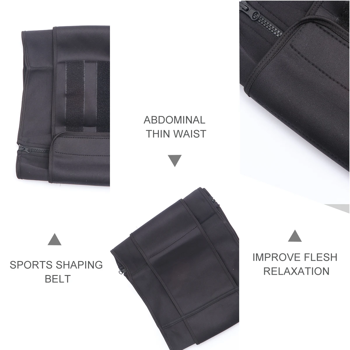 

1pc Women'S Zipper Waist Trimmer Belt Fitness Corset Slimming Waistband Sport Tummy Belt For Gym Daily Use Black L