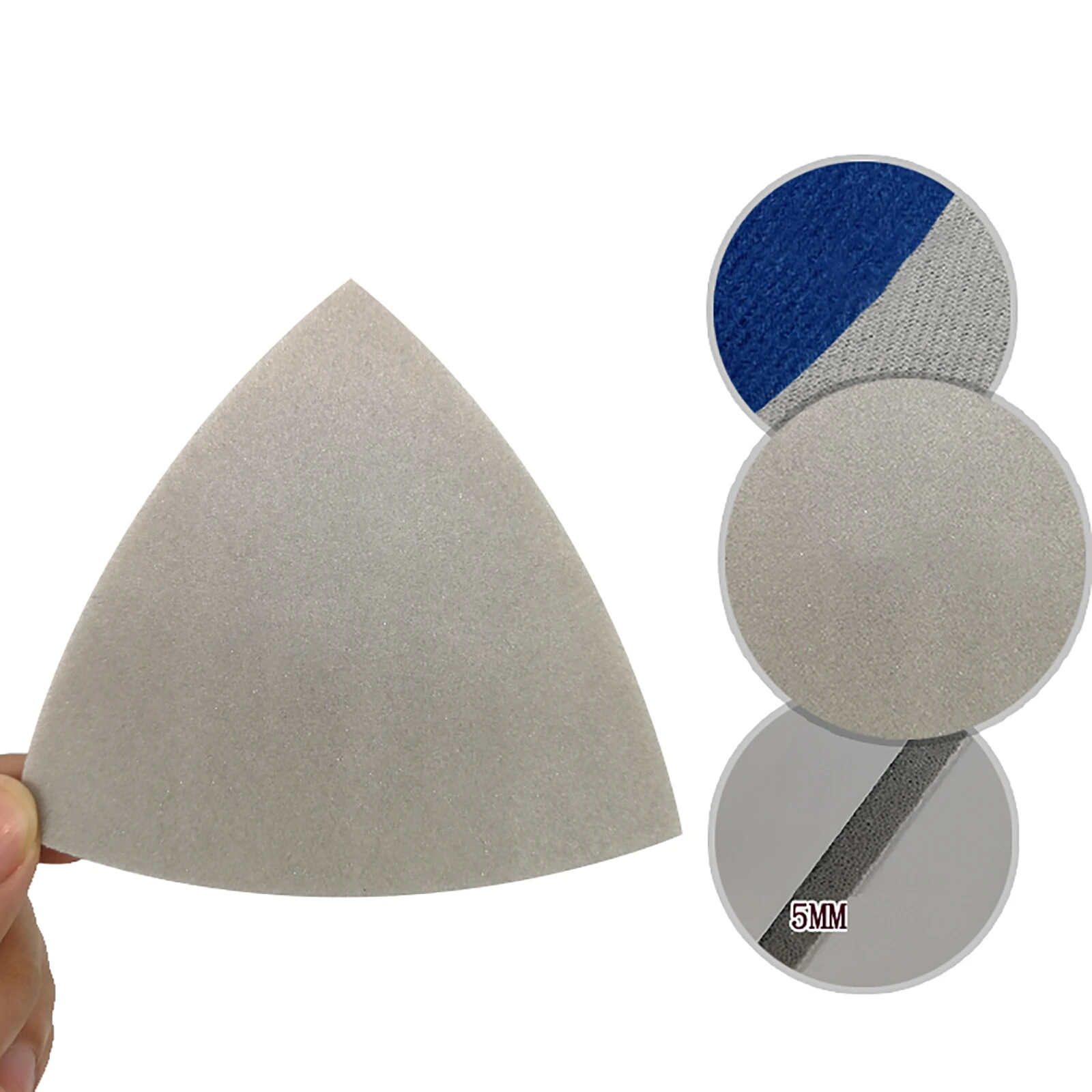90Mm Tam Giác Nhám Nhám Tờ Khô Ướt Miếng Xốp Nhám Lót Móc Vòng Nhám