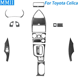 For Toyota Celica 2000-2005 Real Carbon Fiber Gear Shift Water Cup Holder Steering Wheel Door AC Panel Set Car Interior Sticker