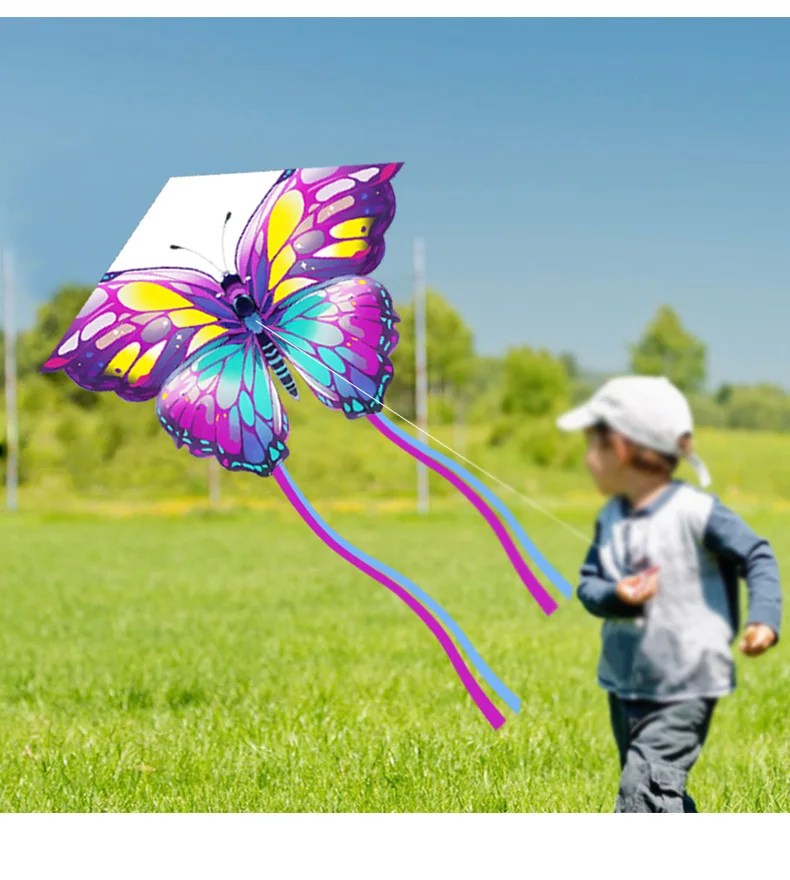 Kite Spring Summer Autumn Grassland Kite Breeze to Fly Children Adult Large Fold Butterfly Tail Kites Outdoor Fun Sports Toys