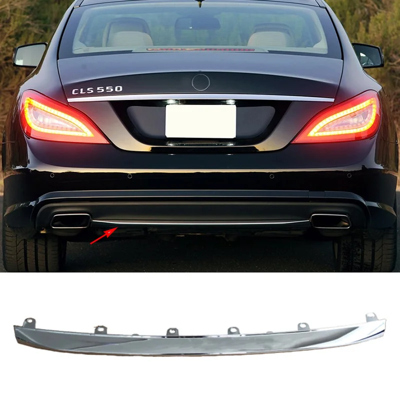 

A2188880073 A2188880000 For Mercedes Benz CLS W218 C218 X218 350 550 Rear Bumper Chrome Trim Chromium Styling Spoiler Diffuser