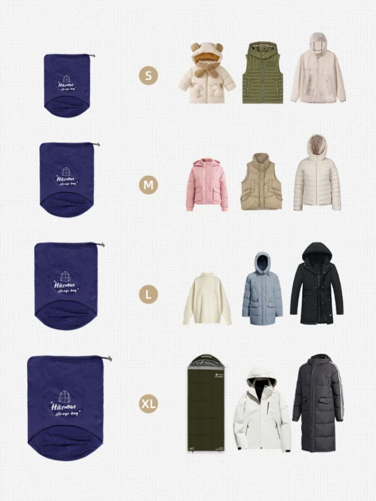 التخييم في الهواء الطلق أسفل سترة حقيبة التخزين الملابس المحمولة حقيبة ضغط السفر الرباط حقيبة التخزين