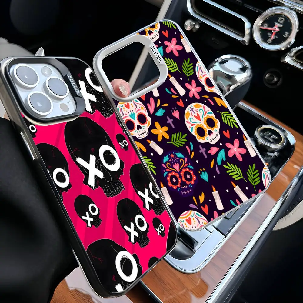 

Skull Patterns Phone Case For iPhone 17 16 15 14 13 12 11 Pro MAX Matte Shockproof Back Anti Fall Matte Cover