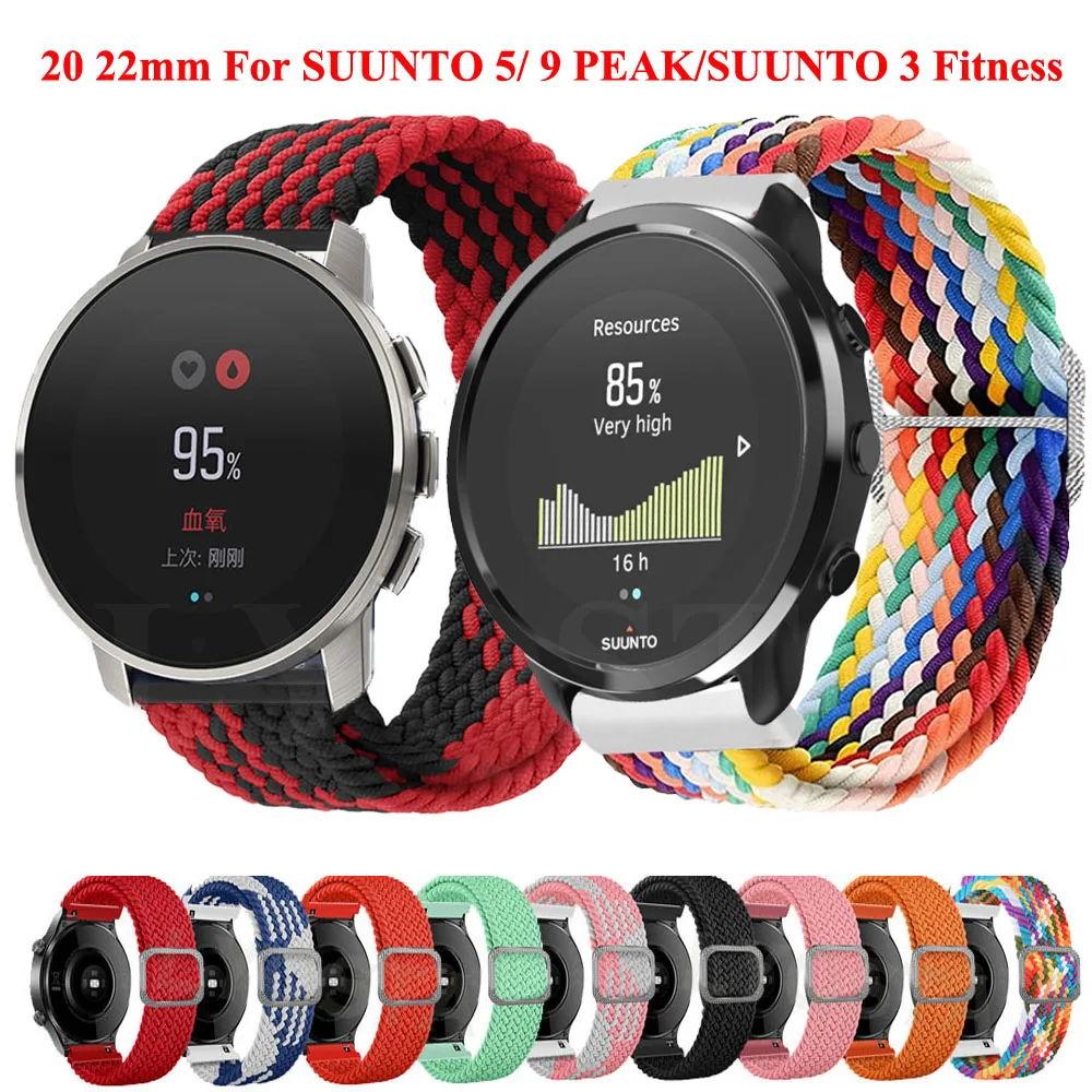 20mm 22mm Strap for SUUNTO 5 9 PEAK Pro Vertical Watchband for SUUNTO RACE S Ocean/Suunto 3 Fitness Nylon Bands For Women Men