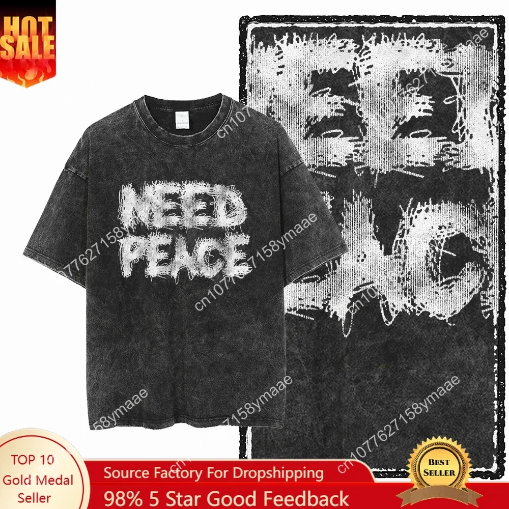 

x26-x50 StreetTHEME Exclusive Graphic Unisex Cotton Acid Washed T Shirt Cool Vintage Streetwear Men Women Tshirts Big Size Tee f