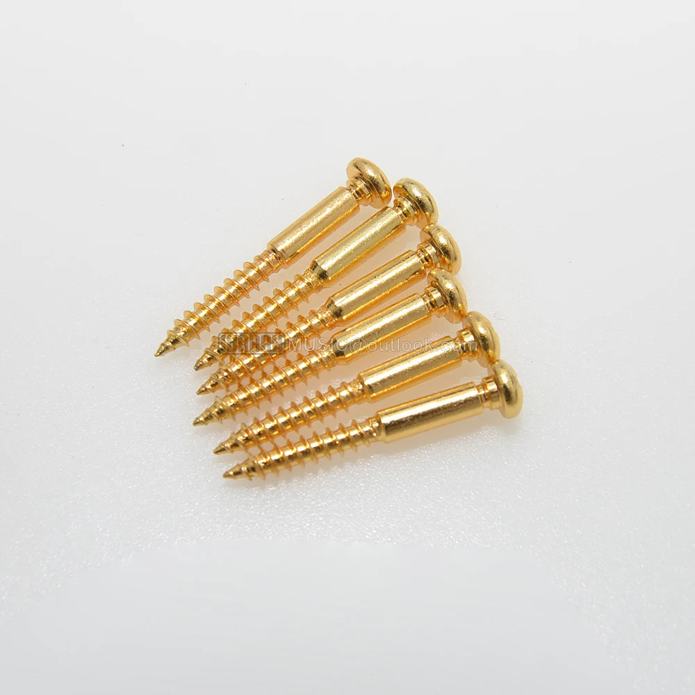 A Set of 6pcs Gutiar Tremolo Bridge Screws for PRS Style Stainless Steel Electric Guitar 32*3.5mm Black Gold Chrome