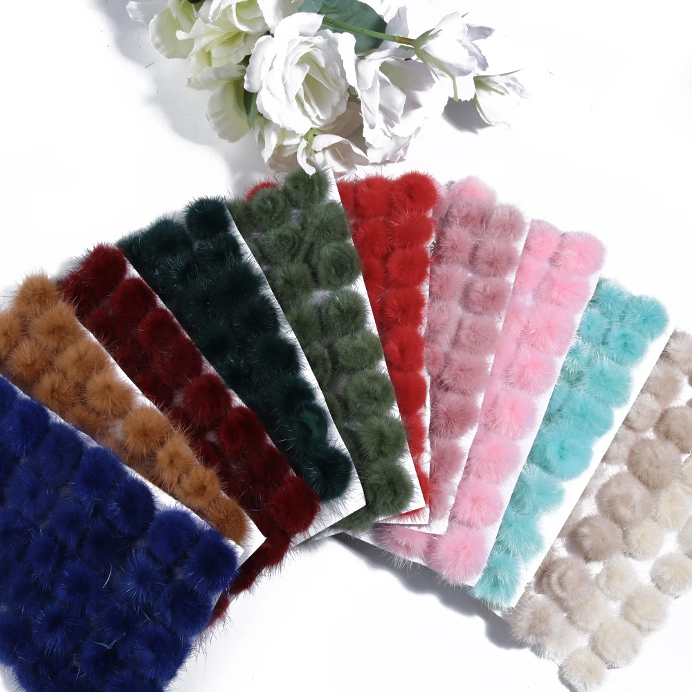 10Pcs/Lot 3mm Pompon Mink Fur Balls Colorful Soft Ball For DIY Sewing Knitted Crafts Ornament Hats Caps Accessories Material