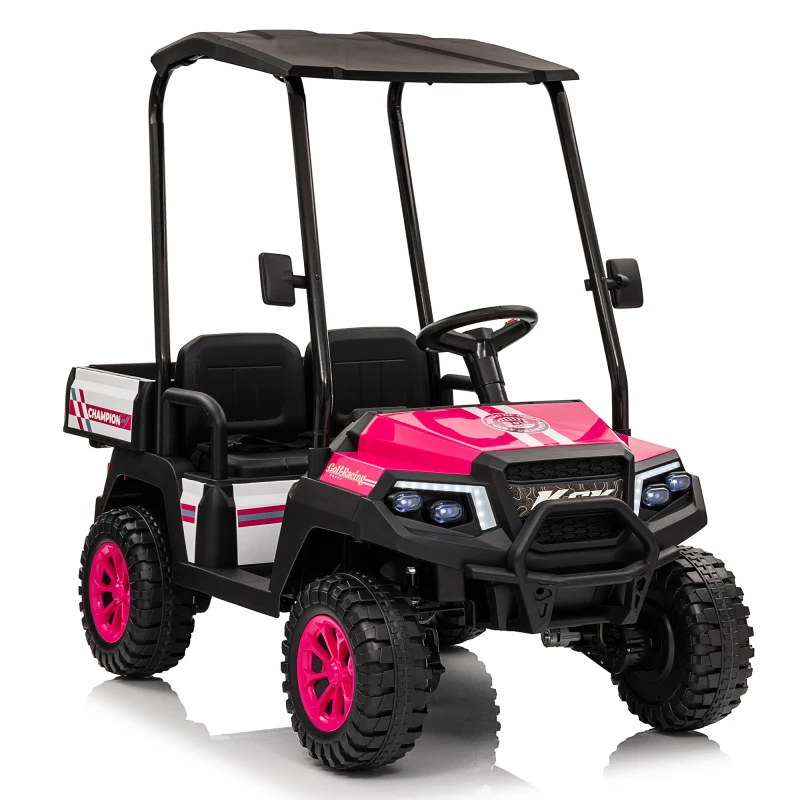 تحكم مريح يقدم ثنائيًا يضمن مقعد ركوب عن بعد للأطفال بقوة 24 فولت XL ركوب كهربائي للأطفال على الشاحنة مع RC - واسع 20 بوصة واي فاي