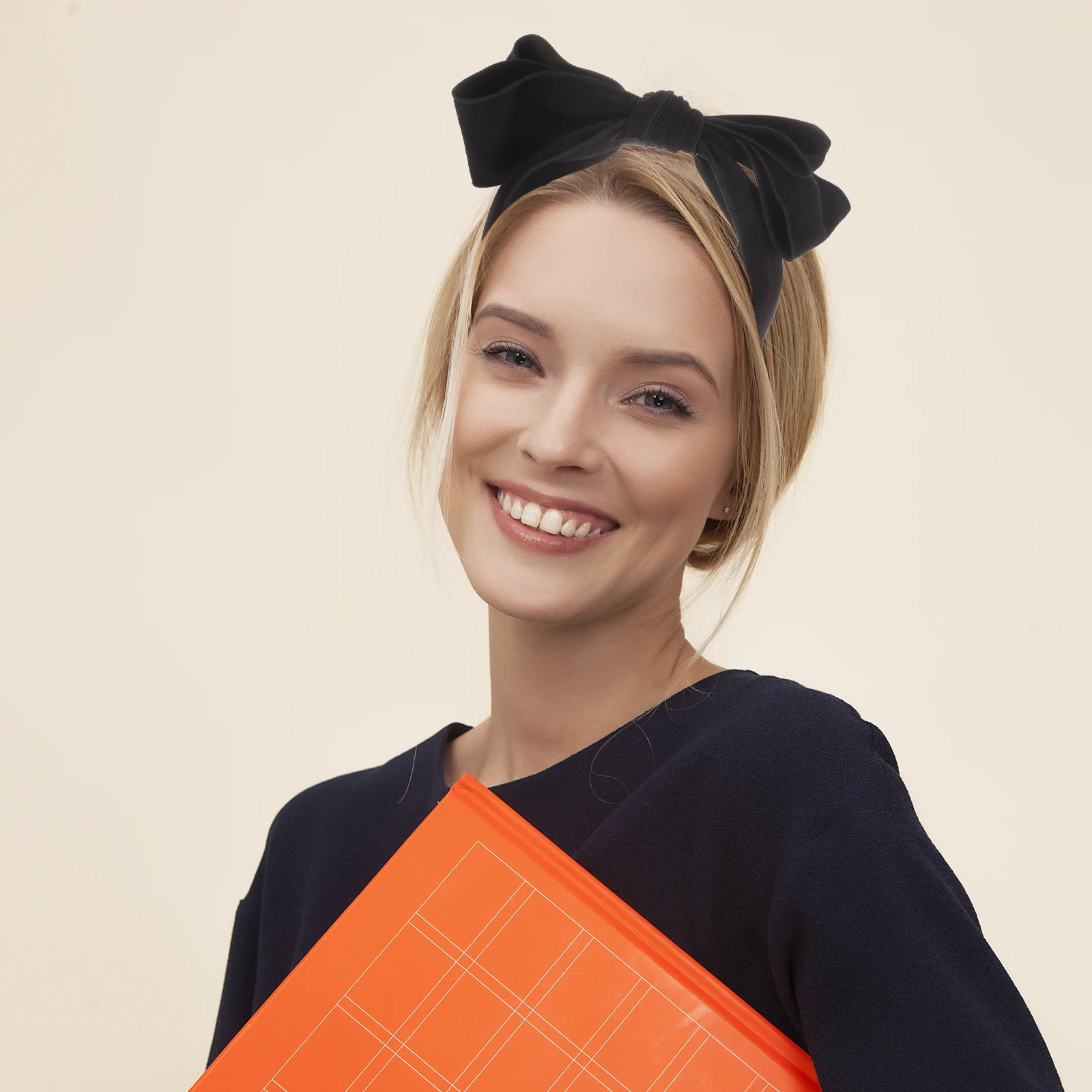 

Bowknot Headbands Girls Black Bow Design Hair Accessory Fashionable Party Hairstyle Photography Kids Birthday Gift