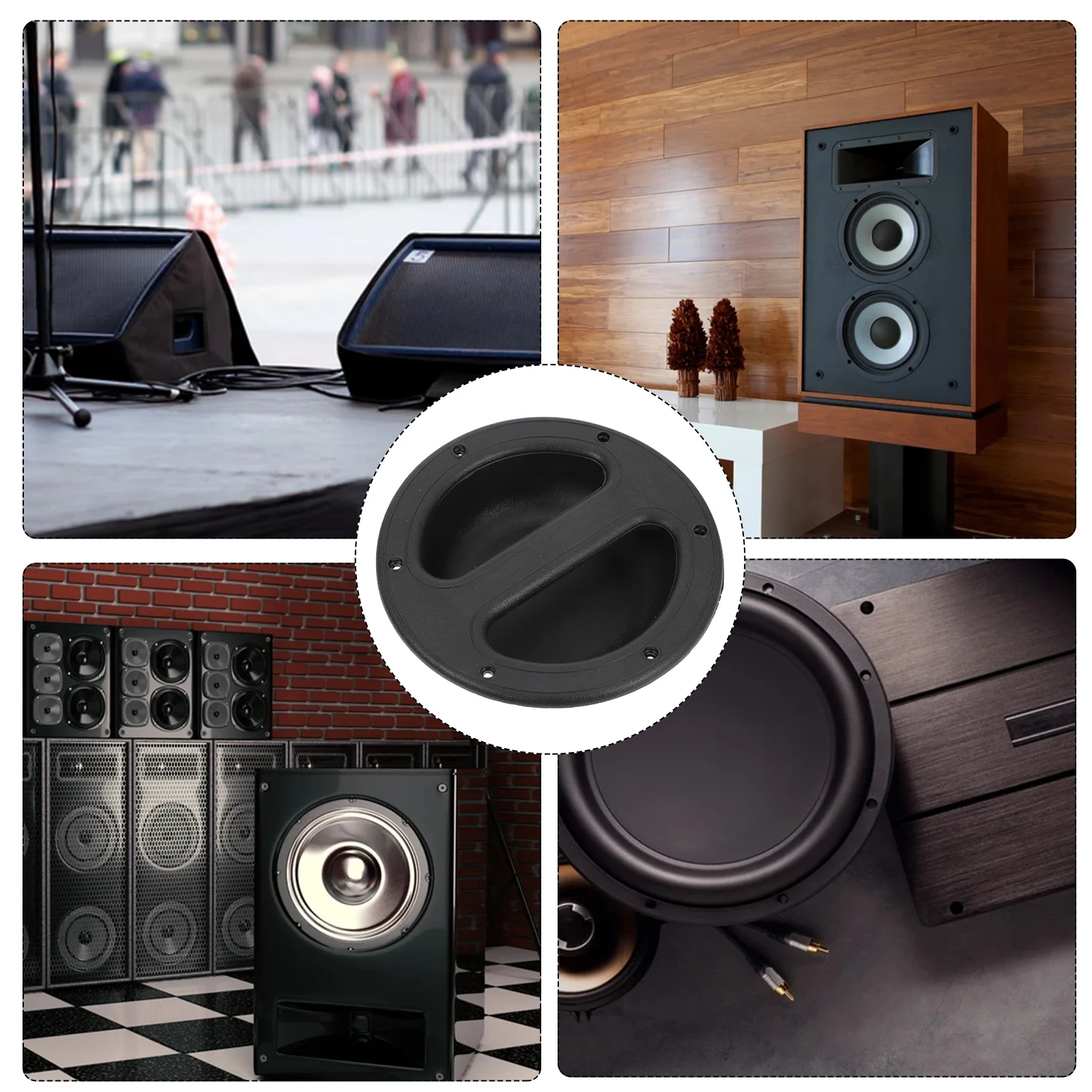 5-teiliger Lautsprechergriff, Schrank-Hardware, Audio-Griffe, Lautsprecher-Zubehör, rund, versenkte Bühne, Abs