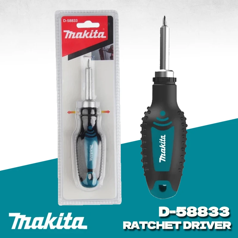 Makita D-58833 Ratchet Screwdriver Magnetic Semi-Automatic Positive Negative Ratchet Non-Slip Screwdriver MAKITA Hand Tools