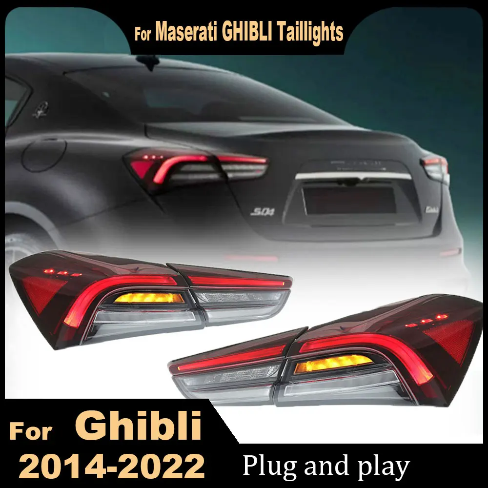 Car Styling For Maserati Ghibli Taillight 2014 2015 2016 2017 2018 2019-2022 Upgrade Rear Tail Lights Assembly DRL Turn Signal