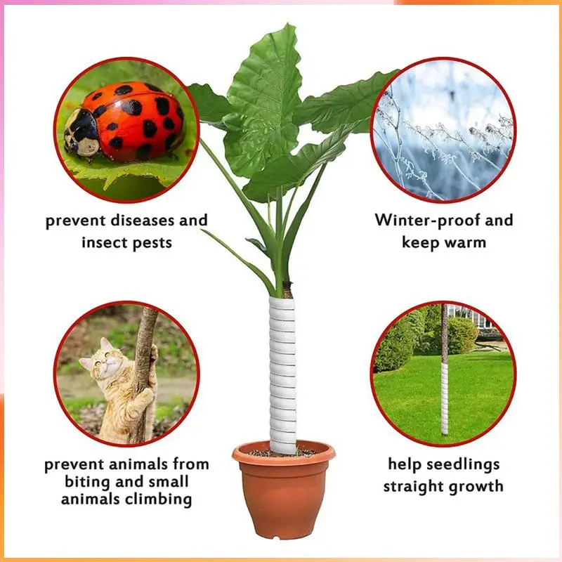 

A93Z 8PCS 2 Size Tree Protectors Plastic Spiral Tree Guard Tree Bark Protector Tube Tree Wraps