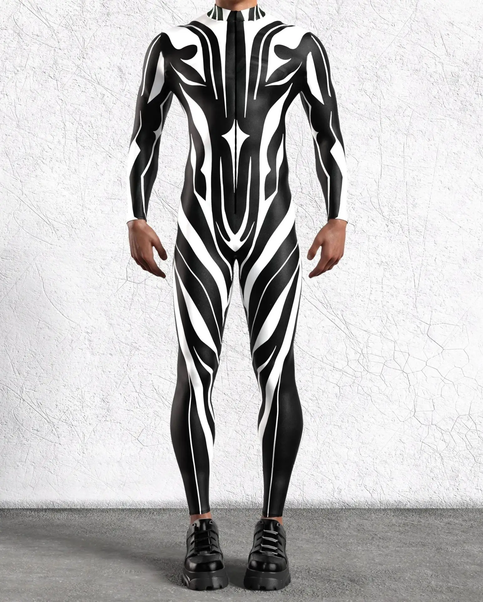 Cooler Rüstungs-Cosplay-Bodysuit Cosplay-Jumpsuit Steampunk-Punk-Kostüm Halloween-Party-Show-Auftritt Herren Zentai-Anzug 2026 – Detail 28