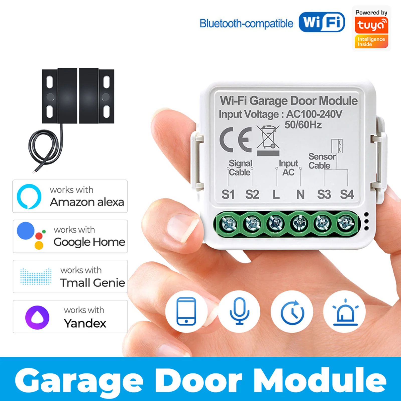 Дверной контроллер, электрические переключатели, 100-250 В переменного тока, 5-метровый кабель, 50/60 Гц, приложение, дистанционное голосовое управление, интеллектуальная связь