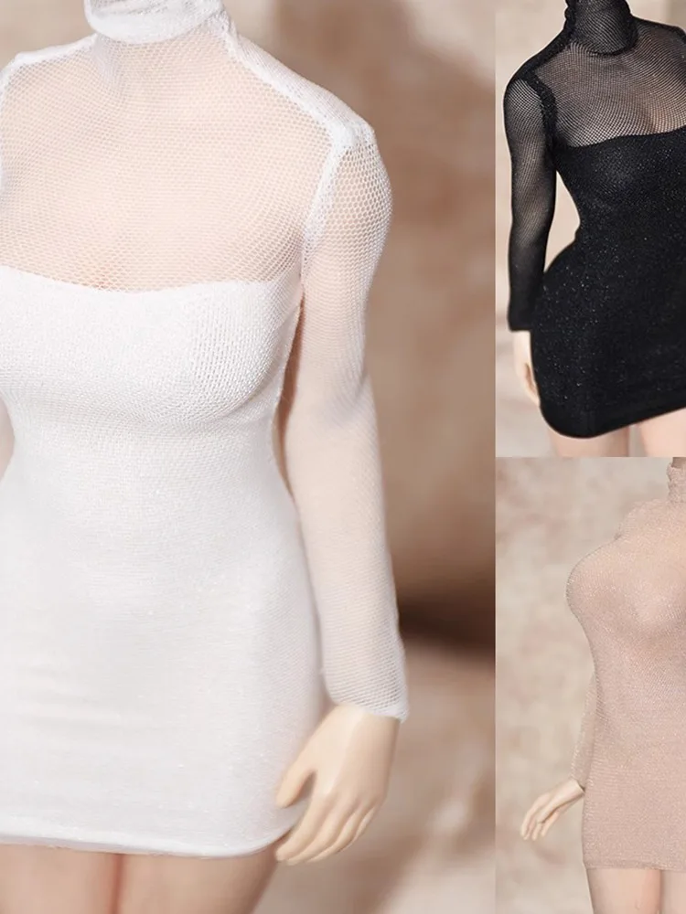 1/6 Schaal Vrouwelijke Soldaat Schoonheid Sexy Lange Mouw Mesh Jurk Mouwloze Korte Rok Speelgoed Accessoire Voor 12 "S07 S52 figuur Body