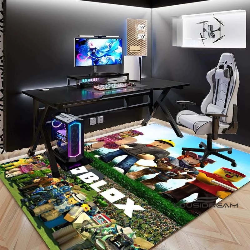 R-Roblox virtual world game carpet children's study sofa bedroom bedside floor mat bathroom door mat absorbent non-slip customiz #3