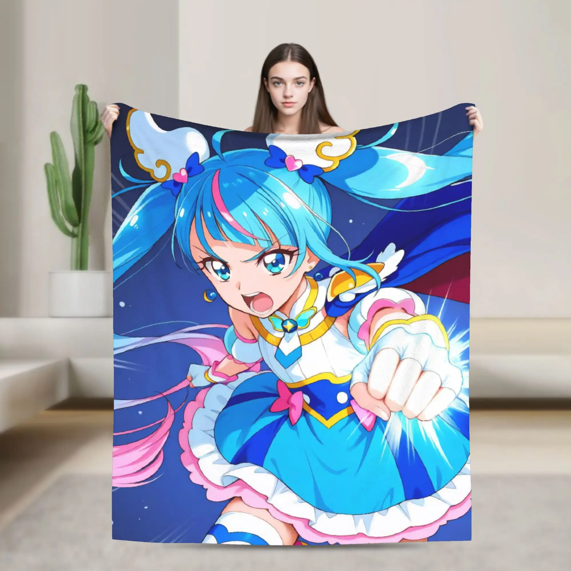 Soaring Sky Pretty Cure Throw Blanket for Couch  Soft Fuzzy Plush Blanket 50x60 Inch Multi-size Bedspreads for All Seasons