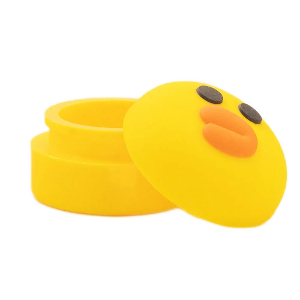 Silicone Container Wax Jar Box Yellow Duck Style for Oil Box Easy To Hold and Carry