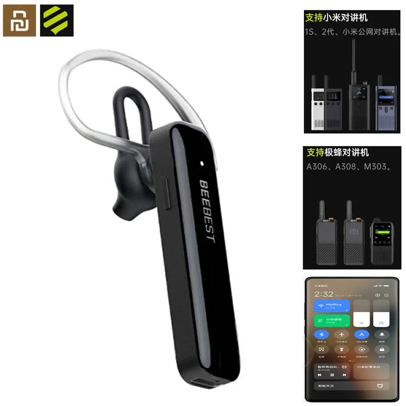 Youpin Beebest Walkie-Talkie Earphone 1S For Xiaomi Walkie-Talkie 2S/ 1S/ 2/ 3 Bluetooth 5.3 Noise Reduction Long Standby