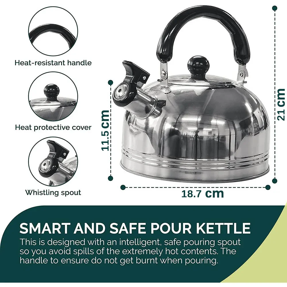 Camping Edelstahl Pfeifen Wasserkocher in 2L Tragbare Reise Teekanne Kaffee Topf mit Falten Sicher Griff Camping Kochgeschirr – Detail 3