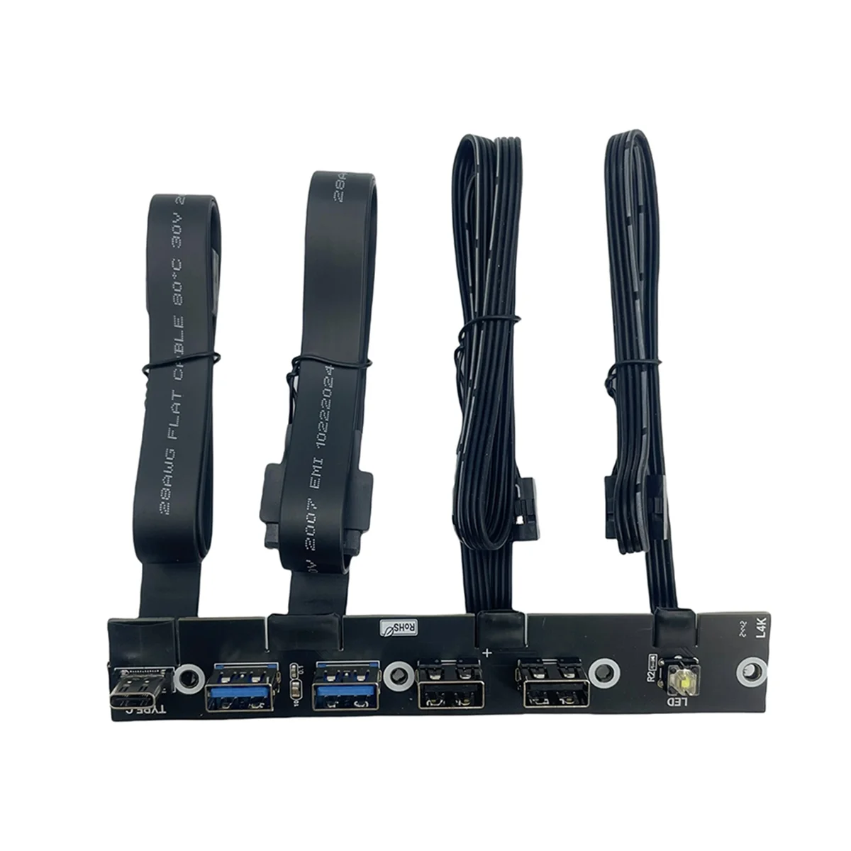 ATP-USB 3.0 Panel frontal Hub IO Panel 2 puertos USB3.0 + 2 puertos USB2.0 + 1 puerto TIPO C 20G + interruptor LED para PC Case Desktop Negro