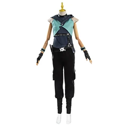Jett Valiant Fearless Pact Jetwind Cos Wig Girls Game Cosplay Costume Play Costume Bitterless Milkmaid Security Guard