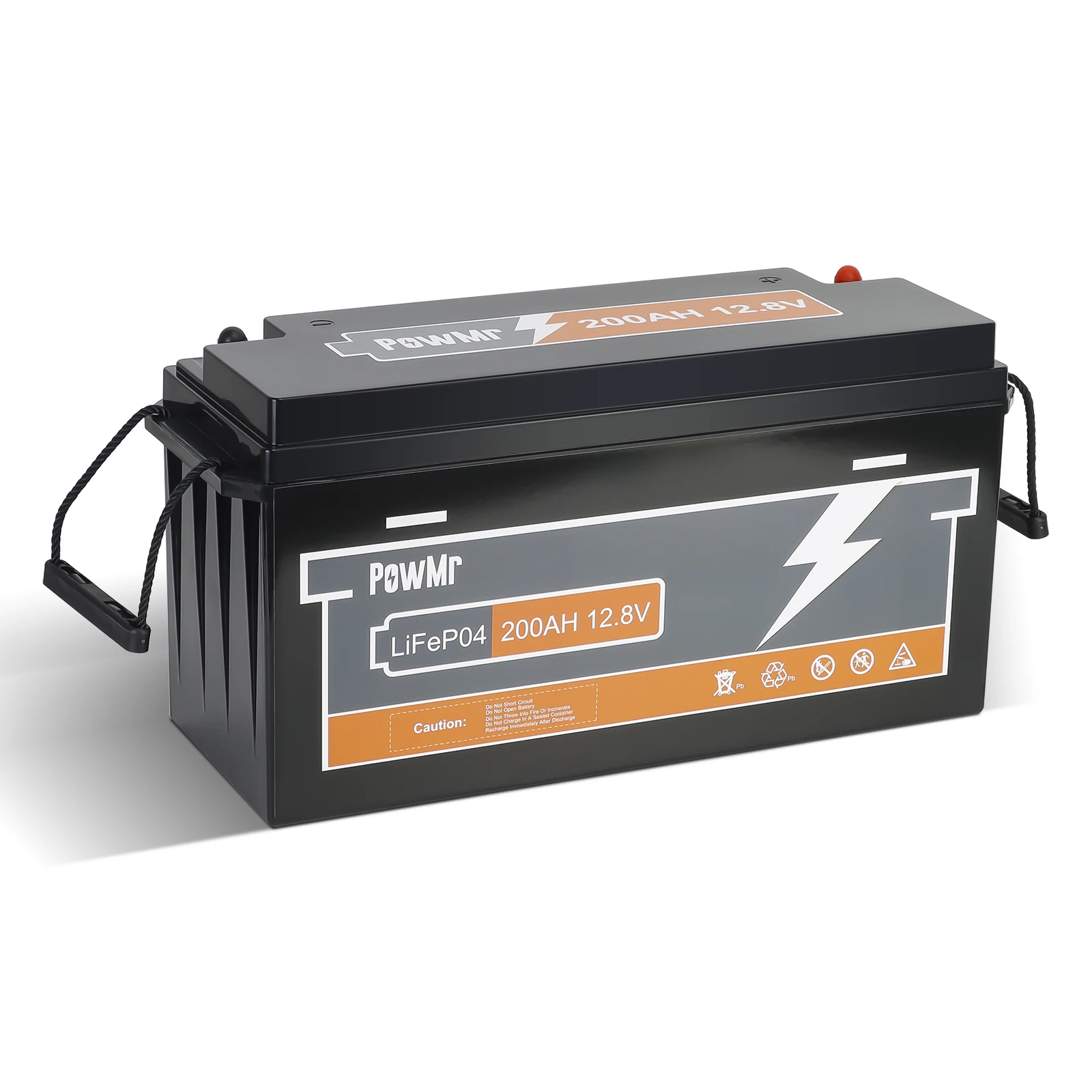 PowMr LiFePO4 Batterie 12V 200Ah 12,8V 2560Wh max 200A Lade-/Entladestrom, 6000 Zyklen, integriertes BMS mit Schutzfunktionen, Solar Off-Grid Hausnotstrom Ukraine, Wohnmobil Boot Medizin UPS Telekom,