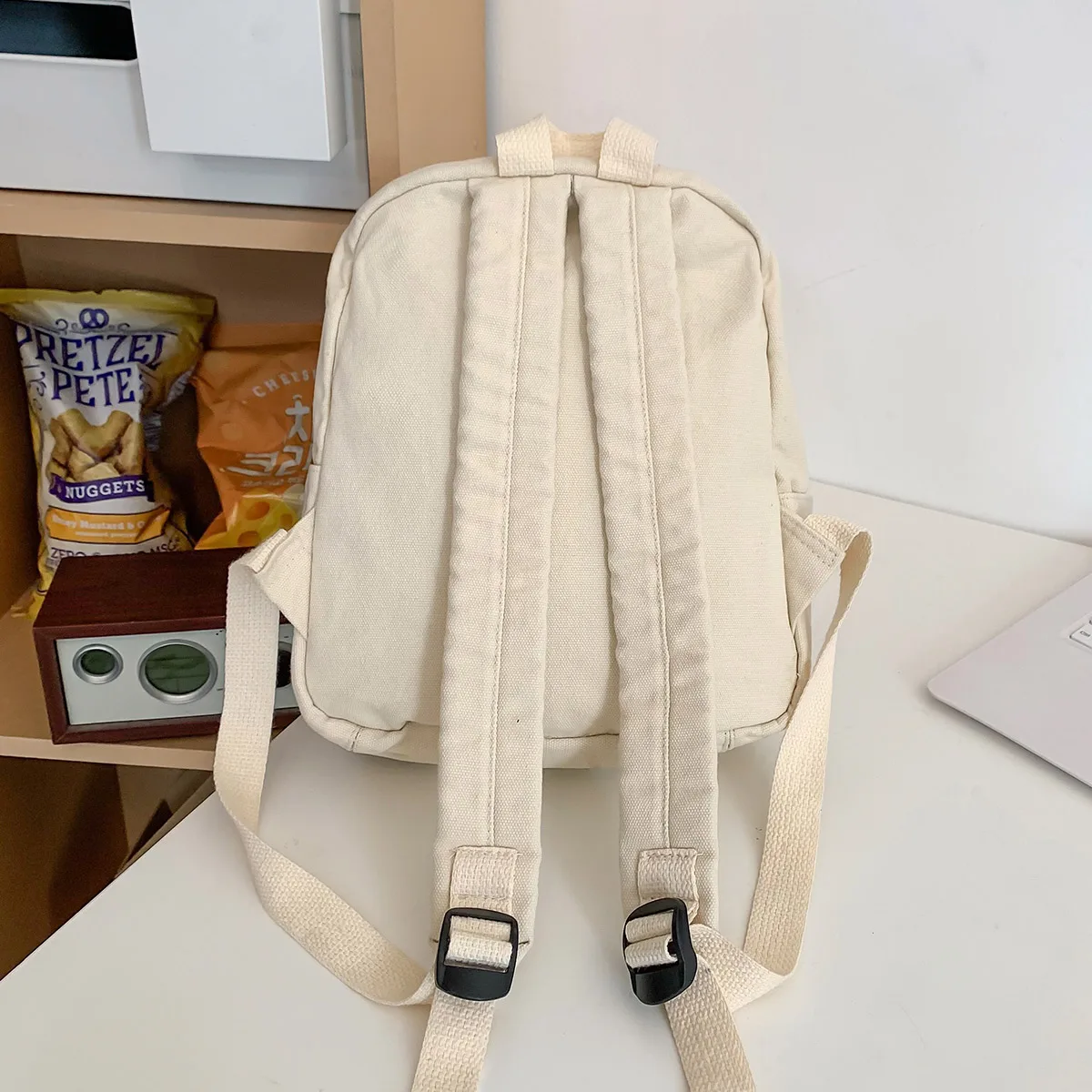 Japanese-Style Washed Canvas Vintage Small Backpack for Female College Students, Trendy Casual Versatile Mini Hiking Backpack