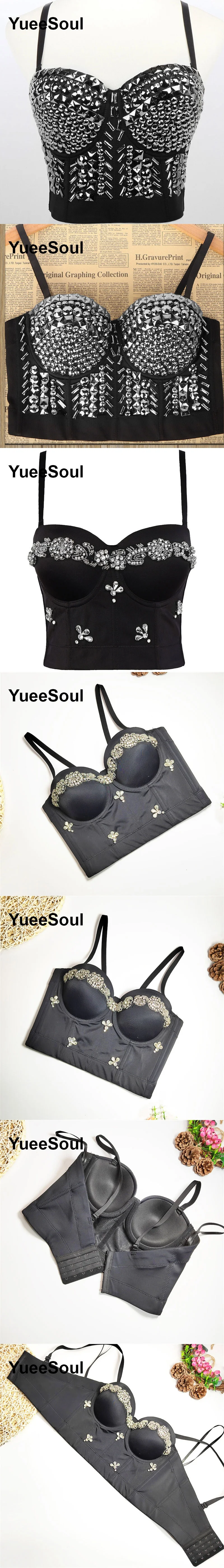 Black Y2K Tops White Rhinestone Sequins Tassel Slim Crop Top New Gothic Party Club Wedding High Street Sexy Corset Top Camis
