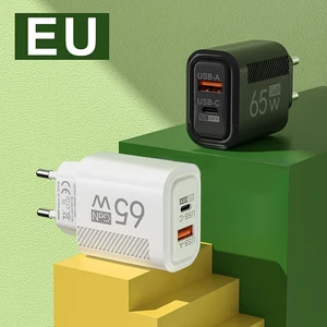 65W Gan USB -Ladegerät Schnellstyp C PD -Adapter -Telefonladegerät für iPhone Forsamsung Forxiaomi Huawei UE/USA Plug Wall Charger 8 Hauptverkaufswälder - №2