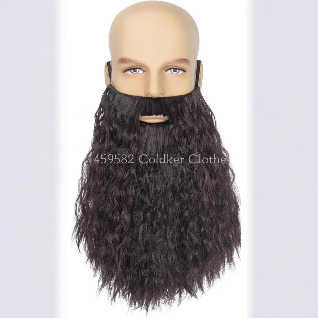 Barba falsa de 30cm, barbas peludas largas, accesorios para disfraz de Cosplay, barba de Papá Noel, bigote, accesorios para fiesta de Navidad y Halloween